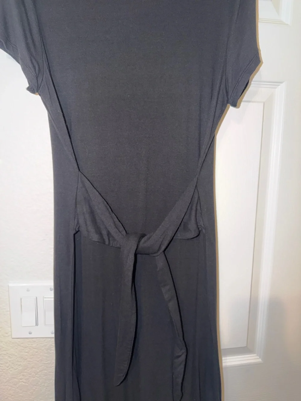 Time & Tru Classic Black Tie-Waist Dress - Picture 2 of 6